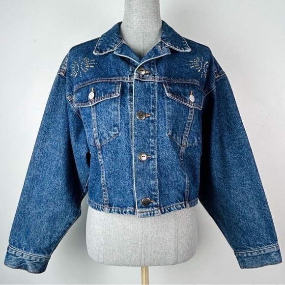 Vintage BONGO Denim Western Rodeo Cowgirl Jacket with Embellished Details - Picture 1 of 14